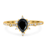 Pear Teardrop Natural Stone Cluster Ring