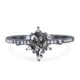 Pear Teardrop Natural Stone Cluster Ring