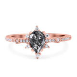 Pear Teardrop Natural Stone Cluster Ring