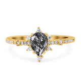 Pear Teardrop Natural Stone Cluster Ring