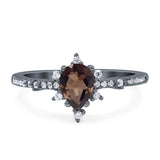Pear Teardrop Natural Stone Cluster Ring
