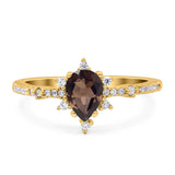 Pear Teardrop Natural Stone Cluster Ring