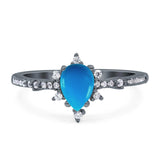 Pear Teardrop Natural Stone Cluster Ring