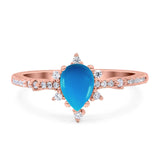 Pear Teardrop Natural Stone Cluster Ring