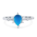 Pear Teardrop Natural Stone Cluster Ring