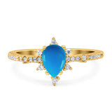 Pear Teardrop Natural Stone Cluster Ring