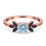 Art Deco Round Natural Stone Floral Ring