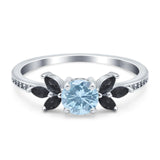 Art Deco Round Natural Stone Floral Ring