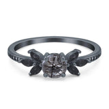 Art Deco Round Natural Stone Floral Ring