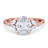 Art Deco Oval Natural Stone Wedding Ring