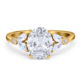 Art Deco Oval Natural Stone Wedding Ring