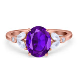 Art Deco Oval Natural Stone Wedding Ring
