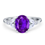 Art Deco Oval Natural Stone Wedding Ring