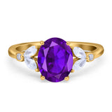 Art Deco Oval Natural Stone Wedding Ring