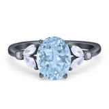 Art Deco Oval Natural Stone Wedding Ring