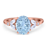 Art Deco Oval Natural Stone Wedding Ring