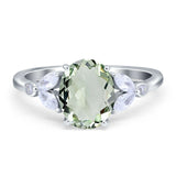 Art Deco Oval Natural Stone Wedding Ring