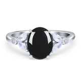 Art Deco Oval Natural Stone Wedding Ring