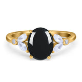 Art Deco Oval Natural Stone Wedding Ring