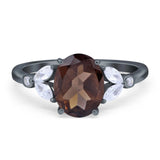 Art Deco Oval Natural Stone Wedding Ring