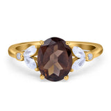 Art Deco Oval Natural Stone Wedding Ring