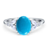 Art Deco Oval Natural Stone Wedding Ring
