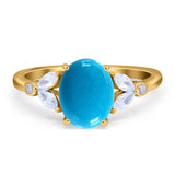 Art Deco Oval Natural Stone Wedding Ring