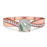 Vintage Style Round Natural Stone Twisted Ring