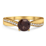 Vintage Style Round Natural Stone Twisted Ring