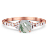 Art Deco Round Natural Stone Ring