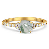 Art Deco Round Natural Stone Ring