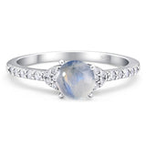 Art Deco Round Natural Stone Ring