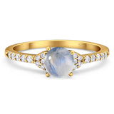 Art Deco Round Natural Stone Ring