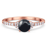 Art Deco Round Natural Stone Ring