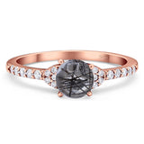 Art Deco Round Natural Stone Ring