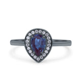 Pear Teardrop Natural Stone Wedding Ring