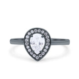 Pear Teardrop Natural Stone Wedding Ring