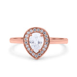 Pear Teardrop Natural Stone Wedding Ring