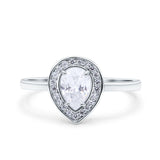 Pear Teardrop Natural Stone Wedding Ring