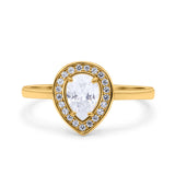 Pear Teardrop Natural Stone Wedding Ring