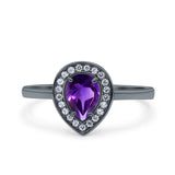 Pear Teardrop Natural Stone Wedding Ring