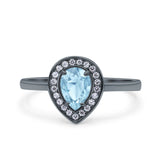 Pear Teardrop Natural Stone Wedding Ring