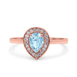 Pear Teardrop Natural Stone Wedding Ring
