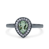 Pear Teardrop Natural Stone Wedding Ring