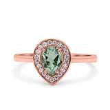 Pear Teardrop Natural Stone Wedding Ring