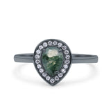 Pear Teardrop Natural Stone Wedding Ring