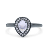 Pear Teardrop Natural Stone Wedding Ring