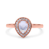 Pear Teardrop Natural Stone Wedding Ring