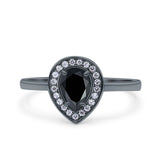 Pear Teardrop Natural Stone Wedding Ring