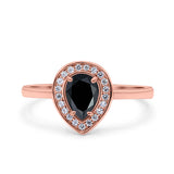 Pear Teardrop Natural Stone Wedding Ring
